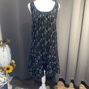 Joie Dress Womens M Arianna Black Arrow Print Silk Racerback Tank Lined Shift